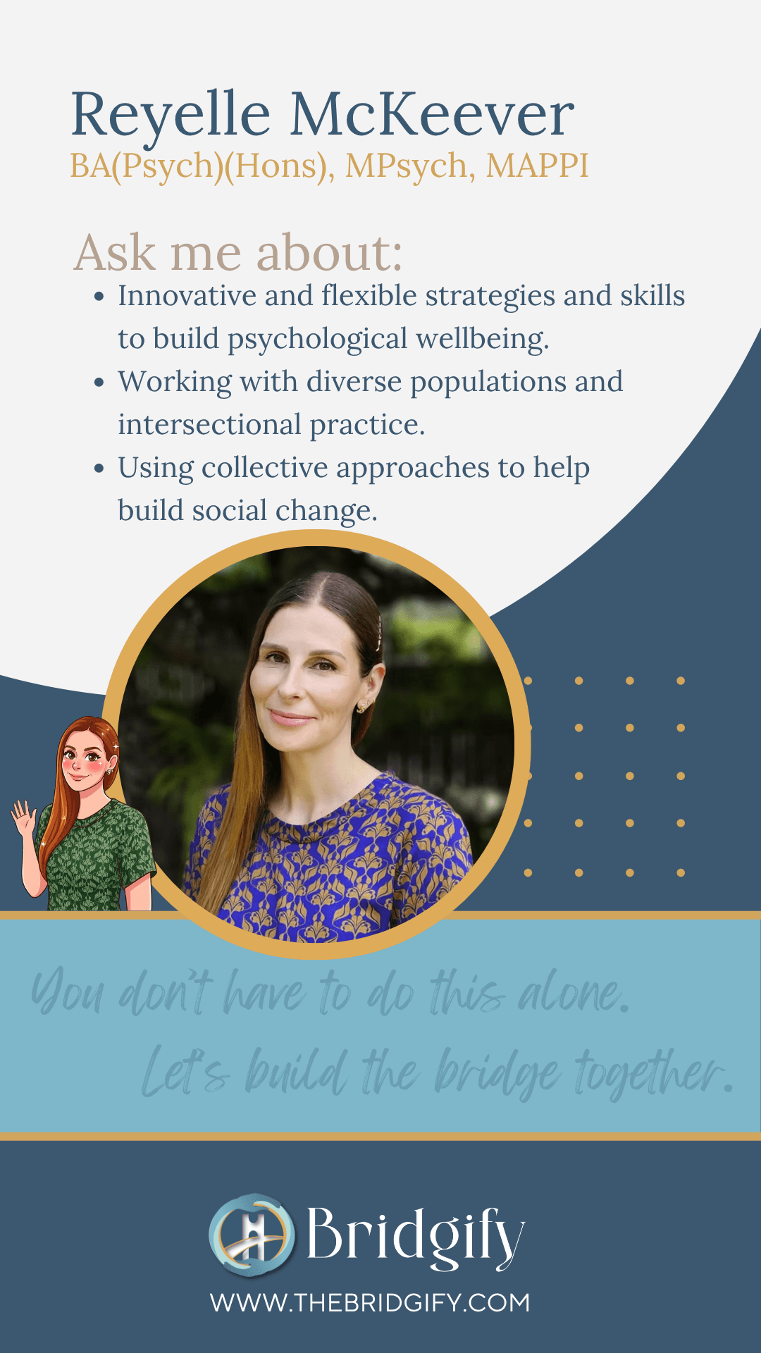 Reyelle McKeever, BA(Psych)(Hons), MPsych, MAPPI — Psychologist. Innovative wellbeing strategies, intersectional and diverse practice, and collective approaches to social change.